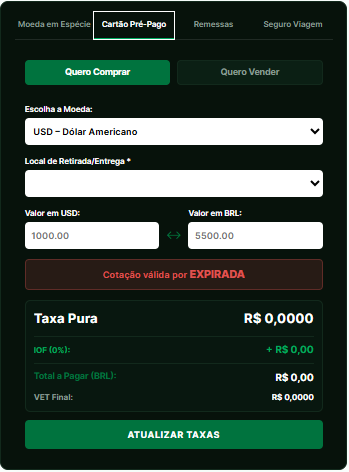 Calculadora Câmbio Vips